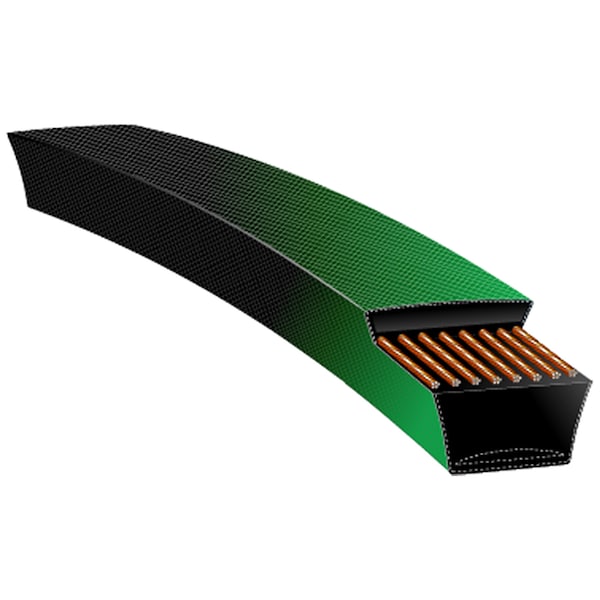 3L200K FHP V-Belt, 20 in Outside Length, 3/8 in Top Width, 6 mm Thickness, 1 Ribs